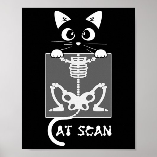 Skelettkatzenscans Ct Scaning Funny X Ray Pub Meme Poster (Vorne)