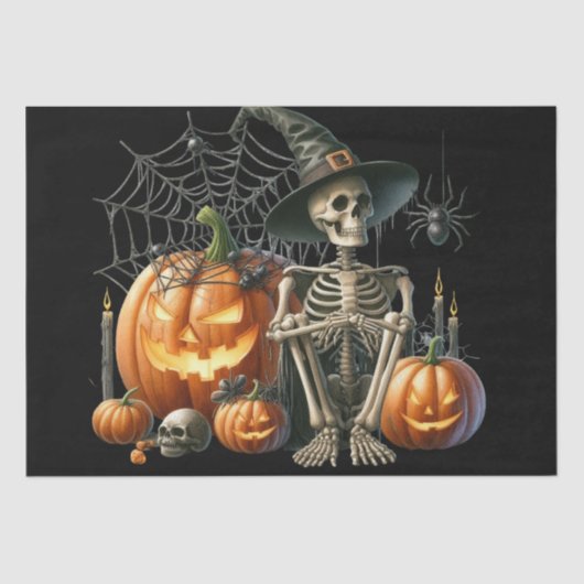 Skelettkins Halloween-Tissue Paper Seidenpapier (Vorderseite)