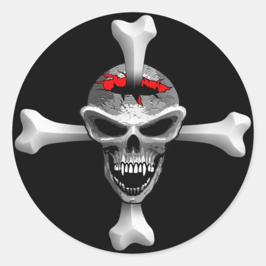 Skelettkleber Runder Aufkleber (Vorderseite)