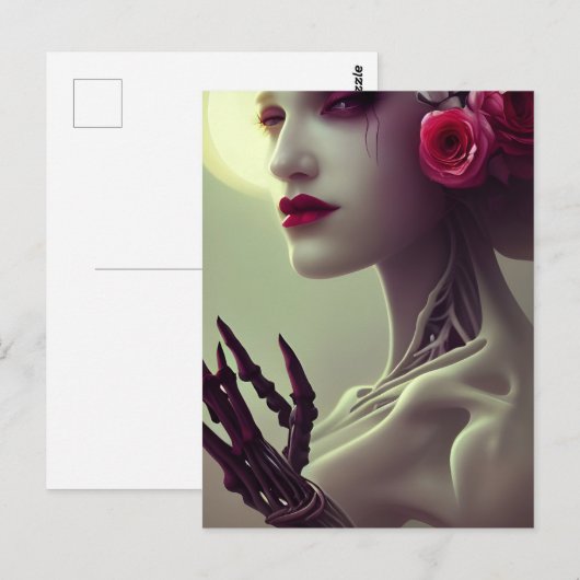 Skelettknochen Frau Postkarte (Vorne/Hinten)