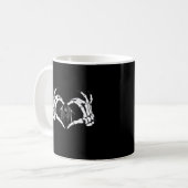 Skelettknochen-Herz-Hände Kaffeetasse (Vorderseite Links)