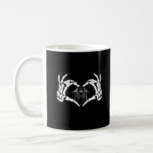 Skelettknochen-Herz-Hände Kaffeetasse (Links)