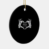 Skelettknochen-Herz-Hände Keramik Ornament (Rechts)