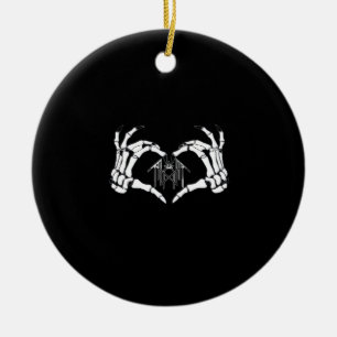 Skelettknochen-Herz-Hände Keramik Ornament