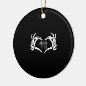 Skelettknochen-Herz-Hände Keramik Ornament (Links)