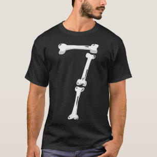Skelettknochen Nummer 7 Gruselige Zahl 67 Sechs Si T-Shirt
