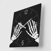 Skelettknochen Quadratische Wanduhr (Winkel)