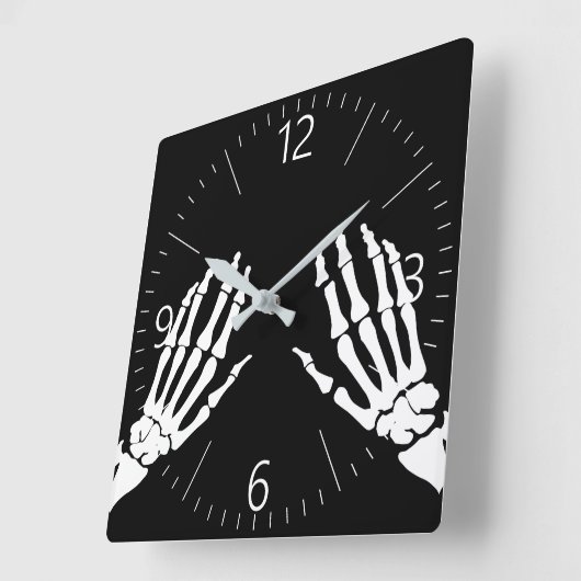 Skelettknochen Quadratische Wanduhr (Winkel)