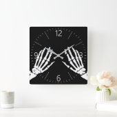 Skelettknochen Quadratische Wanduhr (Zuhause)
