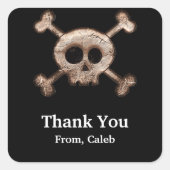 Skelettknochen, schwarze Aufkleber (Vorderseite)