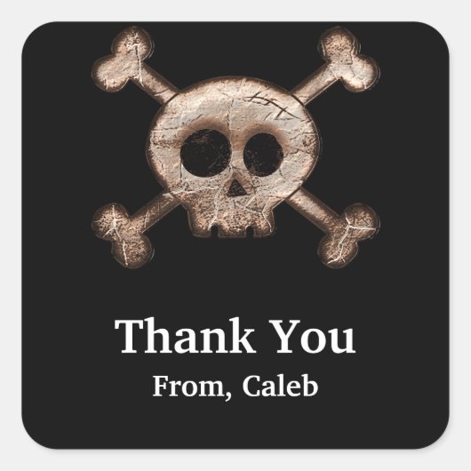 Skelettknochen, schwarze Aufkleber (Vorderseite)