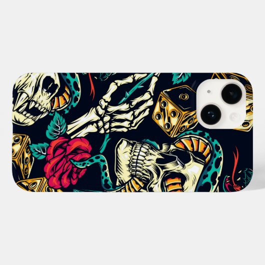 Skelettknochen Zeichnend iPhone Case (Rückseite (Horizontal))