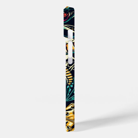 Skelettknochen Zeichnend iPhone Case (Rückseite / Links)