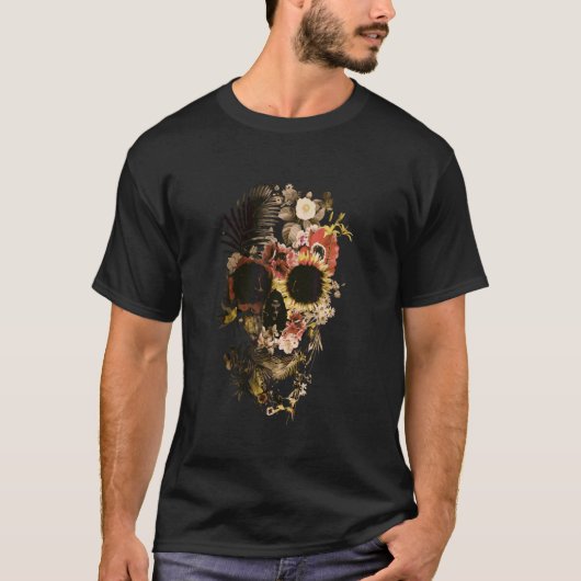 Skelettkopf Grave Yard Garden T-Shirt (Vorderseite)