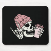 Skelettkopf mit Cap auf einem Mousepad (Vorne)