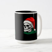 Skelettkopf mit Strumpf-Hut auf einem Zweifarbige Tasse (VorderseiteRechts)