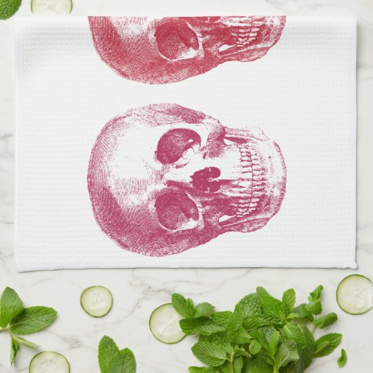 Skelettköpfe Geschirrtuch (Gefaltet)