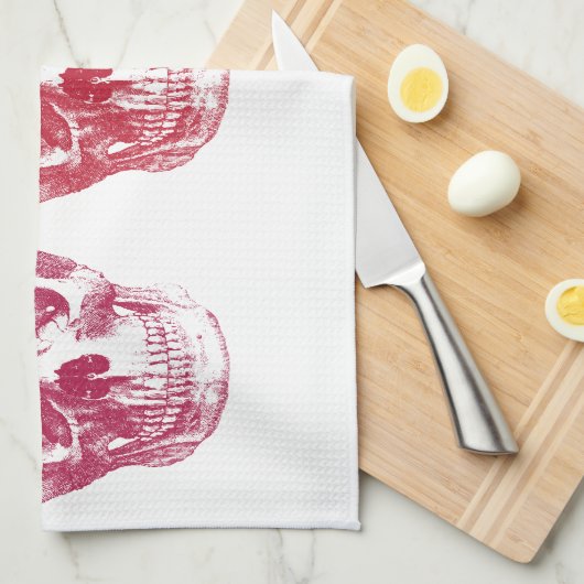 Skelettköpfe Geschirrtuch (Viertel Falte)