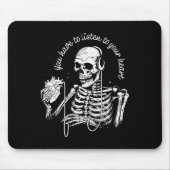 Skelettkopfhörer Herz-Gotische Musik Halloween S Mousepad (Vorne)