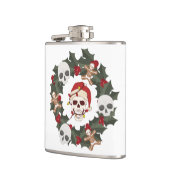 Skelettkranz auf einer Vinyl-Wrapped Flask Flachmann (Links)