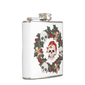 Skelettkranz auf einer Vinyl-Wrapped Flask Flachmann (Rechts)