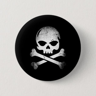 Skelettkreuz Button