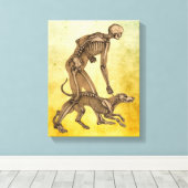Skelettkunst Mensch und Hund Anatomie menschlicher Leinwanddruck (Insitu (Holzboden))