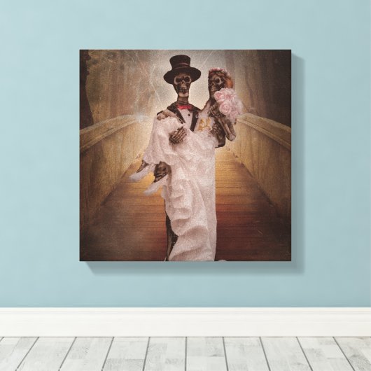 Skelettkunst über Braut und Bräutigam Leinwand (Insitu (Holzboden))