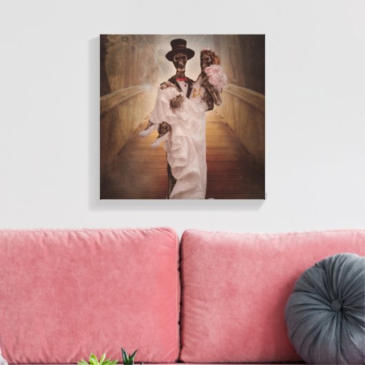Skelettkunst über Braut und Bräutigam Leinwand (Insitu (Wohnzimmer))