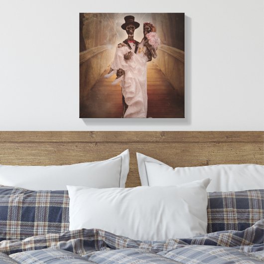 Skelettkunst über Braut und Bräutigam Leinwand (Insitu (Schlafzimmer))