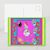 Skelettkünstler, Tag der Toten, Kunst Postkarte (Vorne/Hinten)
