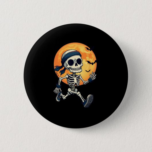 Skelettlauf Funny Halloween Kostüme Männer Frauen Button (Vorderseite)