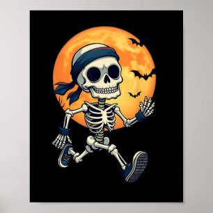 Skelettlauf Funny Halloween Kostüme Männer Frauen Poster