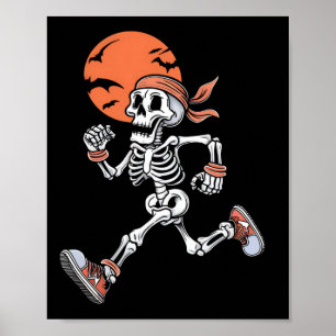 Skelettlauf Funny Halloween Kostüme Männer Frauen Poster