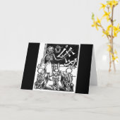 Skelettlehrer und Schüler "Tag der Toten" Karte (Gelbe Blume)