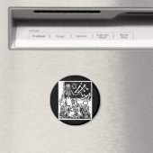 Skelettlehrer und Schüler "Tag der Toten" Magnet (In Situ (Geschirrspüler))