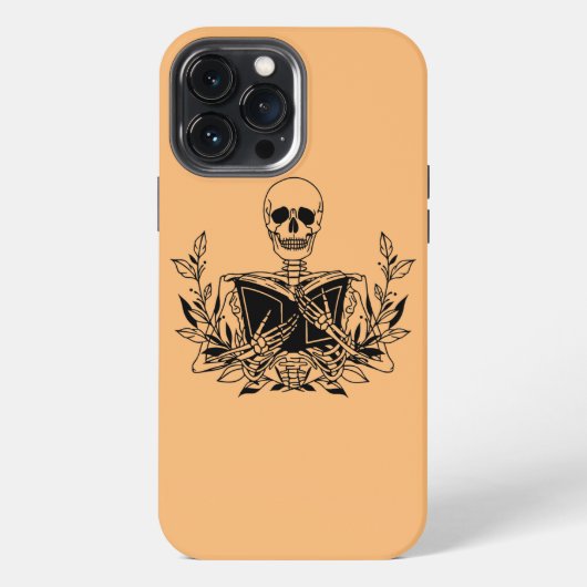 Skelettleser Buch Bookworm Reader Funny Gift iPhone Hülle (Rückseite)