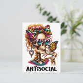 Skelettmaus Postkarte (Stehend Vorderseite)