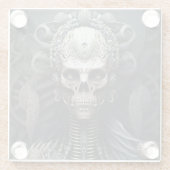 Skelettmonster Skeleton Horror Glass Untersetzer (Rückseite)