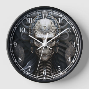 Skelettmonster Skeletton Horror Clock Uhr
