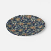 Skelettmuster Cooles Spooky-Halloween-Party Pappteller (Schrägansicht)