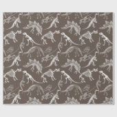 Skelettmuster für Dinosaurier Geschenkpapier (Flach)