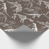 Skelettmuster für Dinosaurier Geschenkpapier (Ecke)