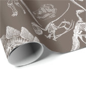 Skelettmuster für Dinosaurier Geschenkpapier (Rolleneckpunkt)