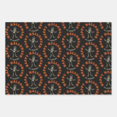 Skelettmuster Personalisiertes Halloween Geschenkpapier Set (Vorderseite)