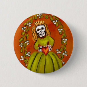 Skelettmutter mit Herz Button