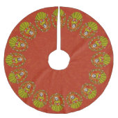 Skelettmutter mit Herz Polyester Weihnachtsbaumdecke (Vorderseite)