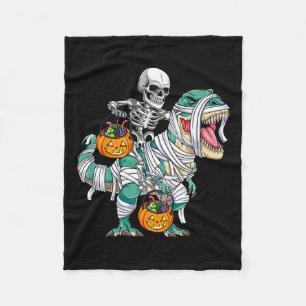 Skeletto Riding Dinosaur T Rex Spaß Kinder Jungen Fleecedecke