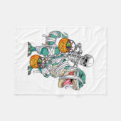 Skeletto Riding Dinosaur T Rex Spaß Kinder Jungen  Fleecedecke (Vorderseite (Horizontal))