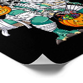 Skeletto Riding Dinosaur T Rex Spaß Kinder Jungen Poster (Ecke)